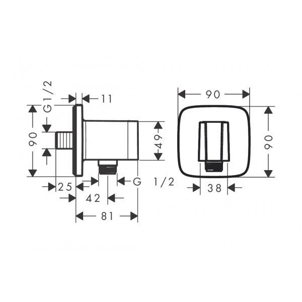 Шланговое подключение FixFit Porter Q с держателем Matt White (26887700)