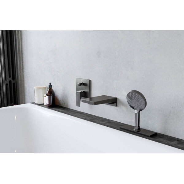 Вилив Metropol на ванну, виступ 185 мм, Brushed Black Chrome (32543340)