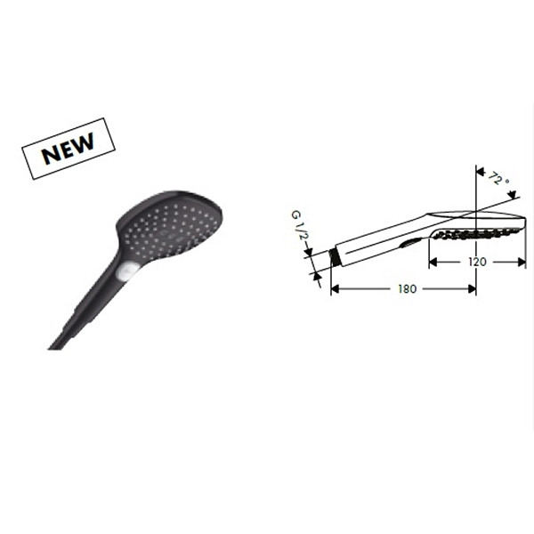 Ручний душ Raindance Select E 120 3jet, Matt Black (26520670)