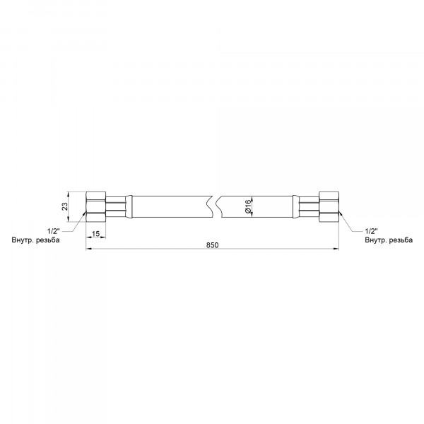 Шланг для газа Thermo Alliance Standart черный 1/2" ВВ 50 см SD91G50