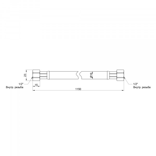 Шланг для газа Thermo Alliance Standart черный 1/2" ВВ 80 см SD91G80