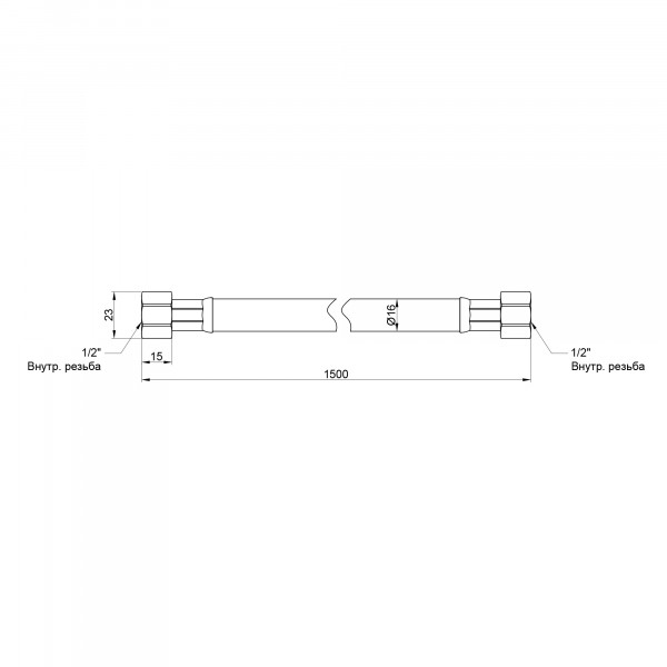 Шланг для газа Thermo Alliance Standart черный 1/2" ВВ 100 см SD91G100