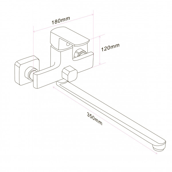 Змішувач для ванни Globus Lux ALFA GLAL-0208N