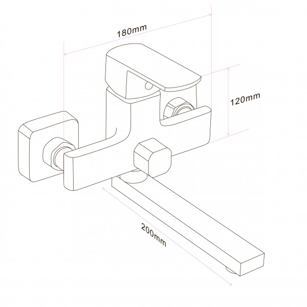 Змішувач для ванни Globus Lux ALFA GLAL-0102N