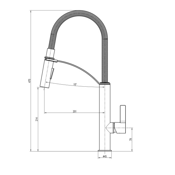 Змішувач для кухні TOPAZ MODERNO TMD TMD 8818-H23-W