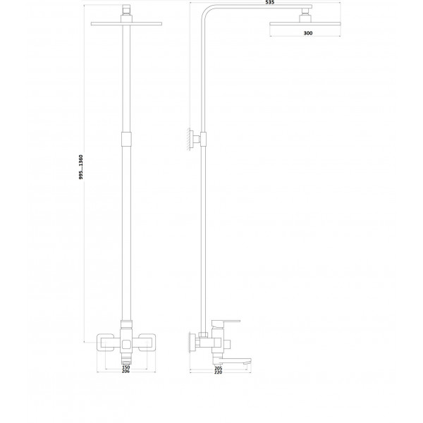 Душевая система Globus Lux MILANO VAN-GLM-0026-10-BB