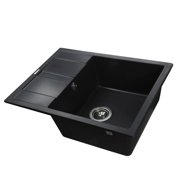 Гранітна мийка Globus Lux ONE чорний металік 650х500мм-А0001