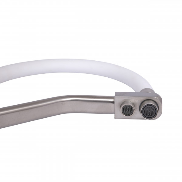Вилив у зборі Lidz (330х265х35) для змішувача для кухні Aria 020F3 Nickel/White LDARI3302653549380