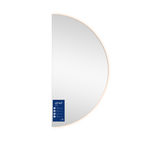 Зеркало Qtap Taurus HR800 с LED-подсветкой Touch, с антизапотеванием, с диммером, рег. темп. цвета (3000-6500K) QTTAUHR800