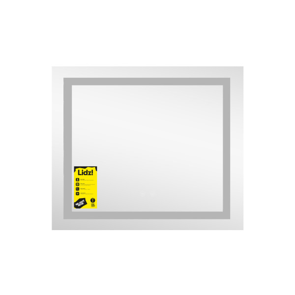Дзеркало Lidz Kubis (KU1) 700х600 з LED-підсвічуванням Touch, з антизапотіванням, з димером, рег. яскравості LDKU60070049285
