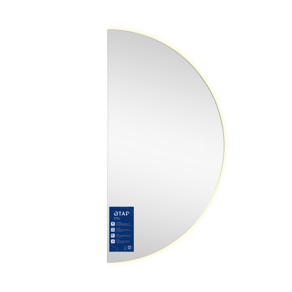 Зеркало Qtap Taurus HR1200 с LED-подсветкой Touch, с антизапотеванием, с диммером, рег. темп. цвета (3000-6500K) QTTAUHR1200