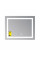 Дзеркало Lidz Kubis (KU2) 1000х800 з годинником, з LED-підсвічуванням Touch, з антизапотіванням, з димером, рег. яскравості LDKU1000800CL49282