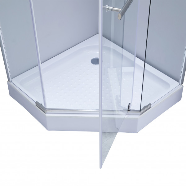 Душевая кабина Lidz Dozorca SC90x90.CRM.LOW.TR, стекло прозрачное 6 мм