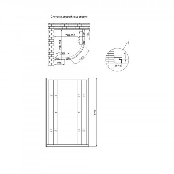 Душевая кабина Lidz Latwa SC80x80.SAT.MID.GR, стекло тонированное 4 мм без поддона