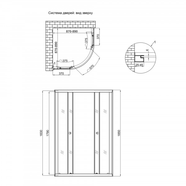 Душевая кабина Lidz Latwa SC90x90.SAT.LOW.GR, стекло тонированное 4 мм без поддона