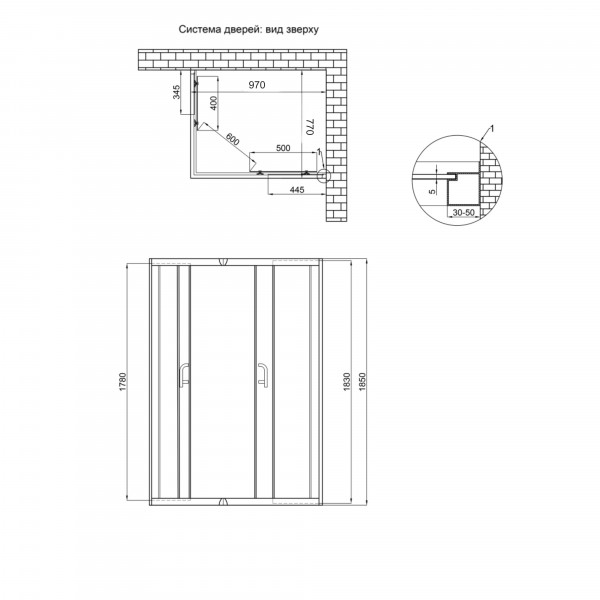 Душевая кабина Lidz Wawel SC100x80.SAT.LOW.FR, стекло Frost 5 мм без поддона