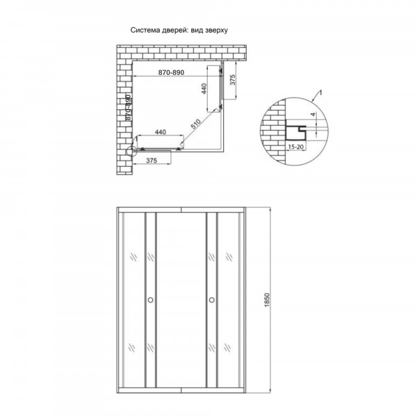 Душевая кабина Lidz Wawel SC90x90.SAT.LOW.GR, стекло тонированное 4 мм без поддона