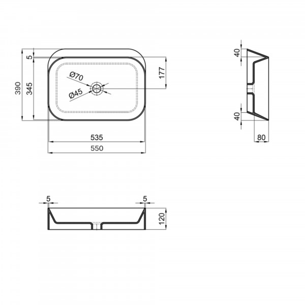 Раковина для ванной Раковина-чаша Qtap Scorpio 550х390х120 White QT14112243WN