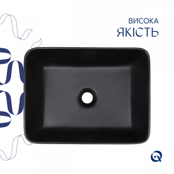 Раковина для ванной Раковина-чаша Qtap Tern 480х370х135 Matt black QT176069MB