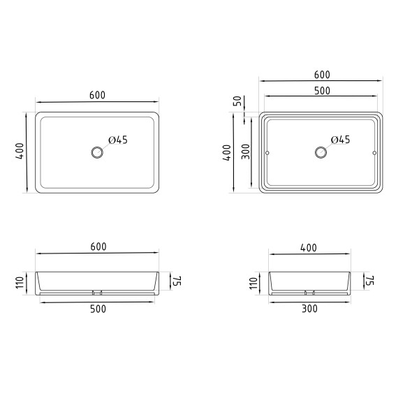 Раковина для ванной Раковина-чаша Qtap Tern 600x400x110 White QT171180841W
