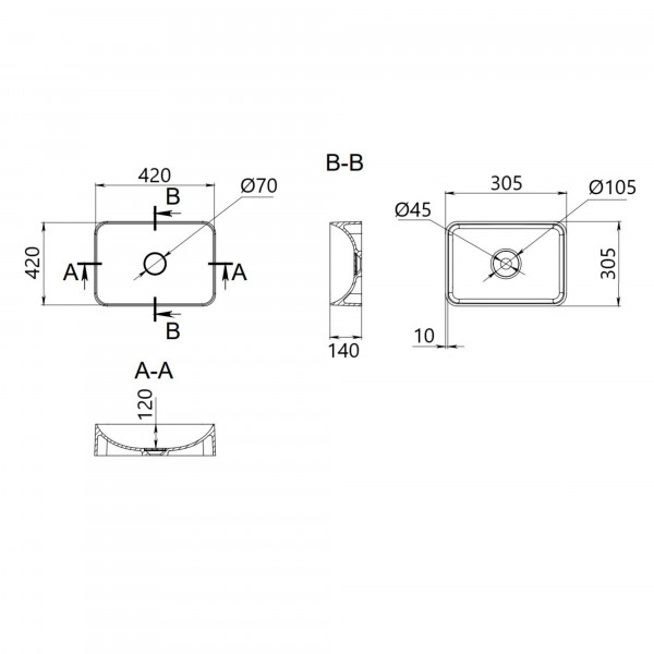 Раковина для ванной Раковина-чаша Qtap Kolibri 425х425х140 White QT1011K396WN