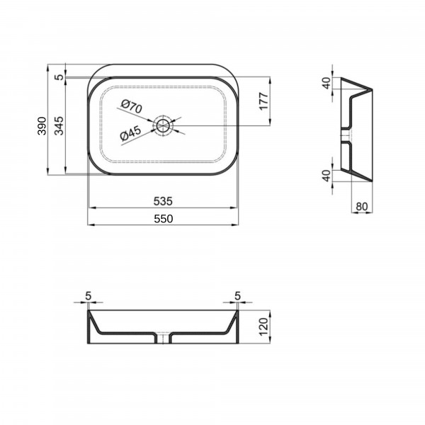 Раковина для ванной Раковина-чаша Qtap Scorpio 550х390х120 Matt black QT14112243MBN