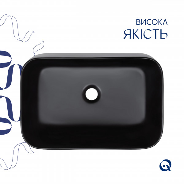 Раковина для ванной Раковина-чаша Qtap Scorpio 550х390х120 Matt black QT14112243MBN
