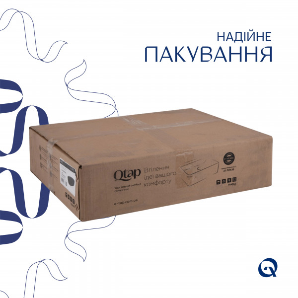 Раковина для ванной Комплект Qtap Scorpio: Раковина накладная овальная 500x380x120 мм Matt Black + Донный клапан PU03