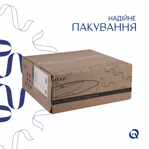 Раковина для ванной Комплект Qtap Owl: Раковина накладная круглая 400х400х155 мм White + Донный клапан PU02