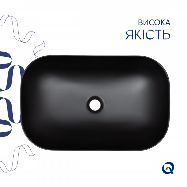 Раковина для ванной Раковина-чаша Qtap Robin 600x390x150 Matt black QT132143PMBMBN