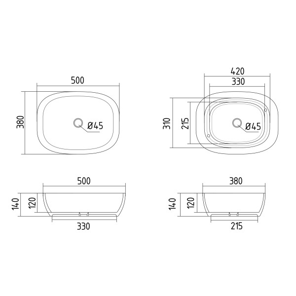 Раковина для ванной Раковина-чаша Qtap Cardinal 500х380х140 мм White QT04116302W
