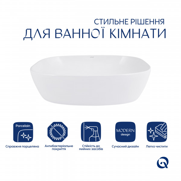 Раковина для ванной Раковина-чаша Qtap Cardinal 600х380х140 мм White QT04116257W