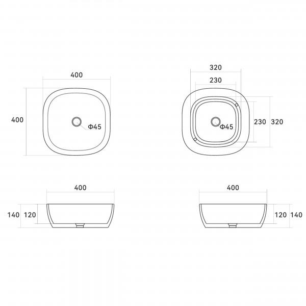 Раковина для ванной Раковина-чаша Qtap Kolibri 400х400х140 мм White QT10116303W