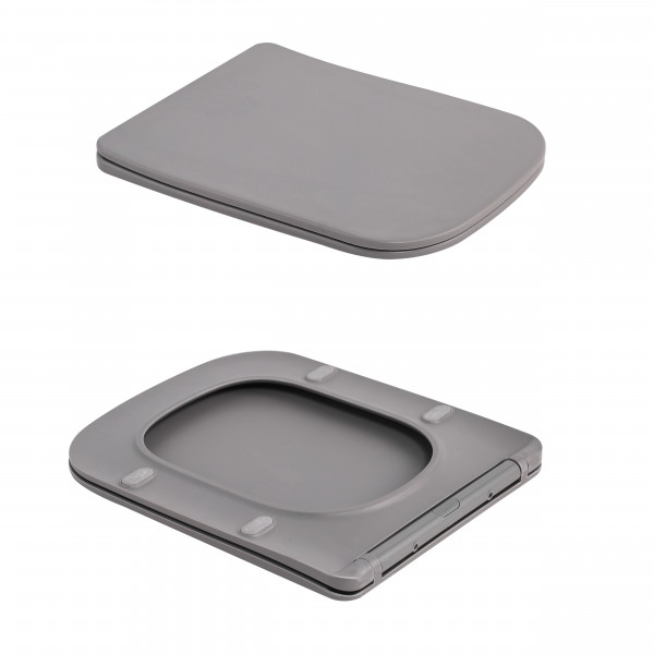 Унитаз подвесной Qtap Tern Ultra Quiet 520×345×325 мм, Stone grey, с сиденьем Slim Duroplast / Soft-close / Quick Release QTTER26SG49000