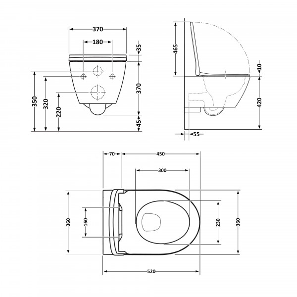 Унитаз подвесной Qtap Robin Ultra Quiet 520×365×340 мм, Stone grey, с сиденьем Slim Duroplast / Soft-close / Quick Release QTROB26SG48996