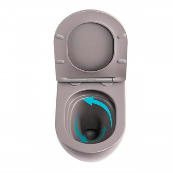Унитаз подвесной Qtap Robin Ultra Quiet 520×365×340 мм, Stone grey, с сиденьем Slim Duroplast / Soft-close / Quick Release QTROB26SG48996