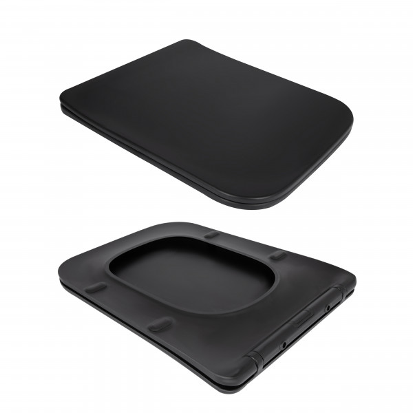 Унитаз подвесной Qtap Gemini Ultra Quiet 485×340×350 мм, Matt Black, с сиденьем Slim Duroplast / Soft-close / Quick Release QTGEM28BLM50505