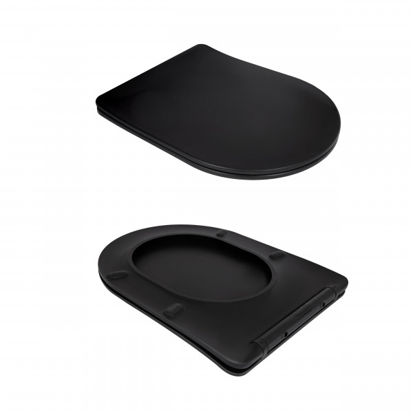 Унитаз подвесной Qtap Taurus Ultra Quiet 515×360×350 мм, Matt Black, с сиденьем Slim Duroplast / Soft-close / Quick Release QTTAU28BLM50504