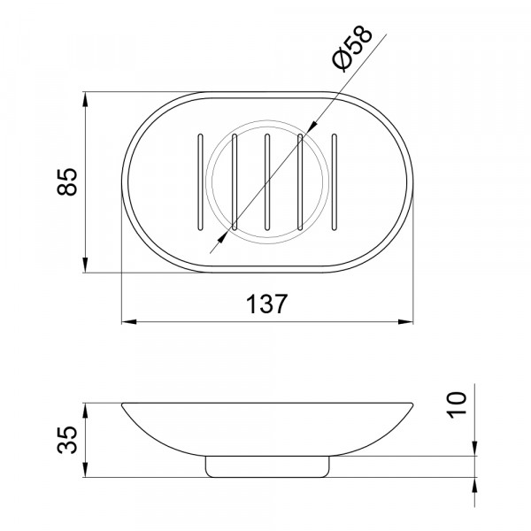 Мильниця Мильниця Lidz Oreo 0210 (матове скло) LDORE0210CRM32454 Chrome