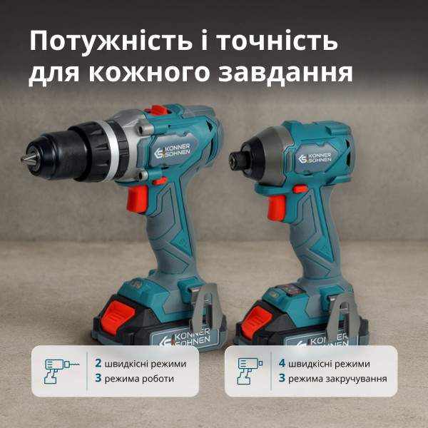 Шуруповерт Набор инструментов Könner & Söhnen KS IDISD 20V SET 2 PLUS (KSIDISD20VSET2PLUS)