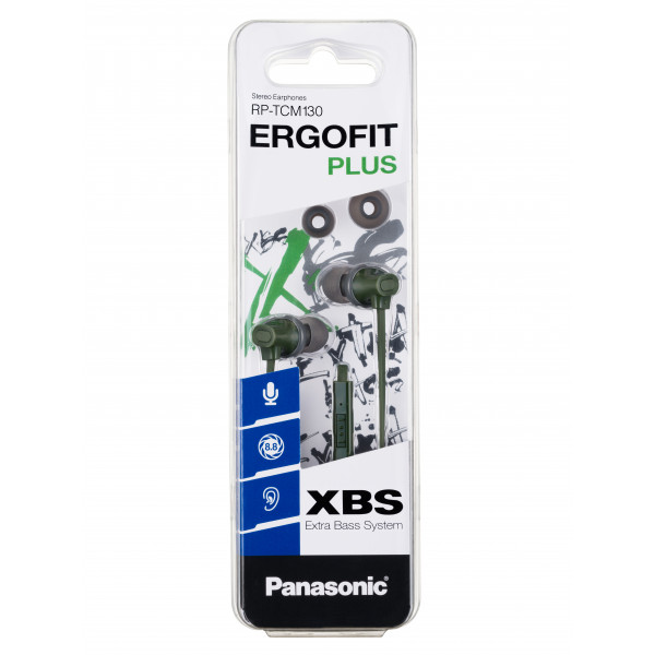 Наушники Panasonic RP-TCM130GE In-ear Mic Зеленый (RP-TCM130GEG)