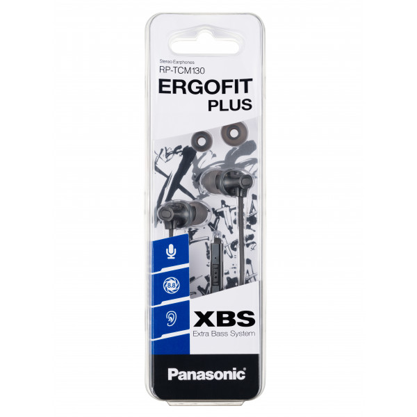 Наушники Panasonic RP-TCM130GE In-ear Mic Черный (RP-TCM130GEK)