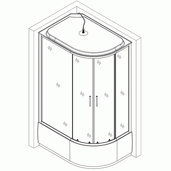 Душевой бокс ассиметричный левый OBRA H120GBSL (H120BL) BRAVO
