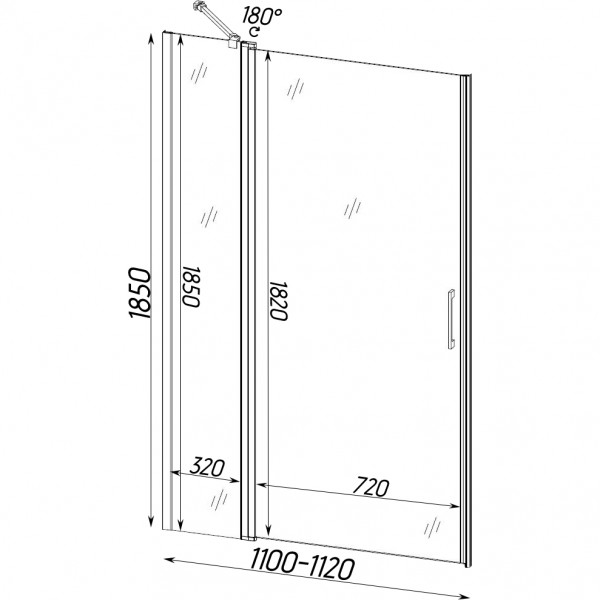 Душевые двери PASLENKA 110TC (110T) BRAVO