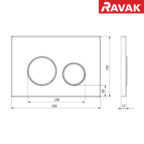 Кнопка для смыва Клавіша змиву Ravak CIRCLE білий