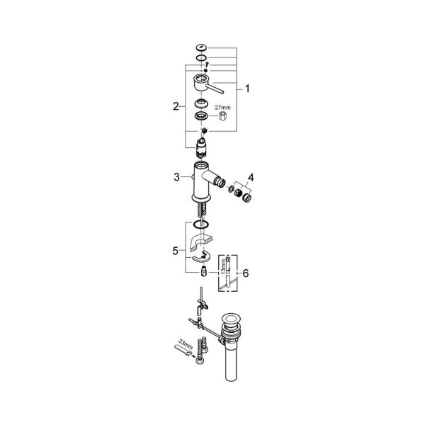 Смеситель для биде Grohe BauClassic 32864000