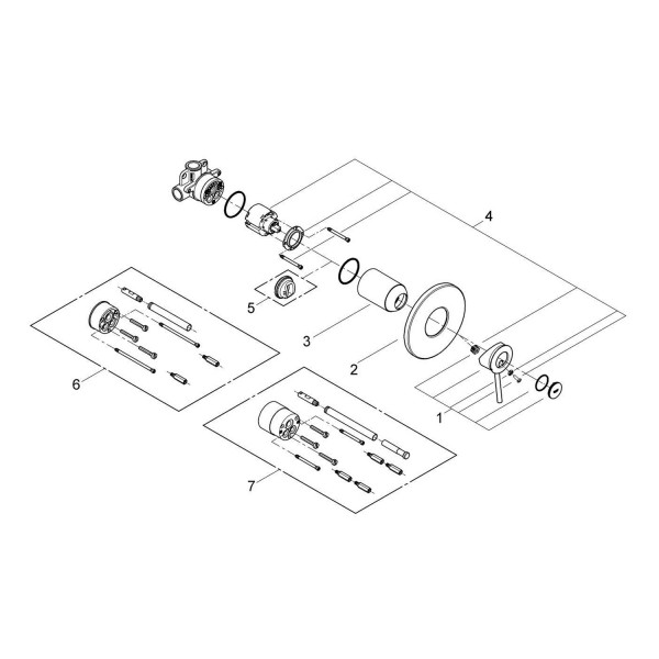Смеситель скрытого монтажа для душа Grohe BauClassic 29048000