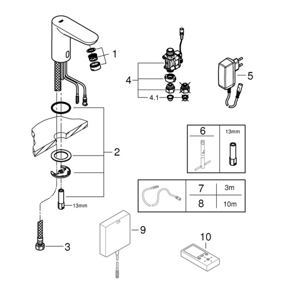 Смеситель бесконтактный для раковины Grohe Euroeco Cosmopolitan E 36269000
