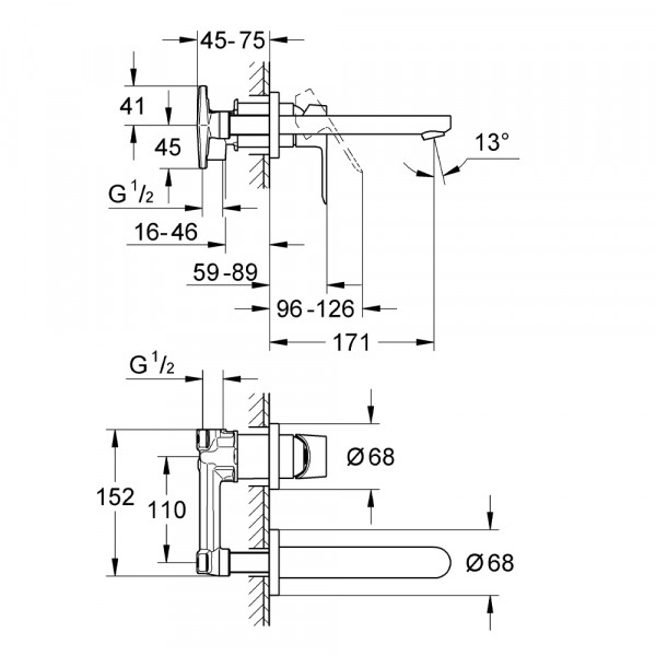 Смеситель для раковины Grohe BauLoop 20289000
