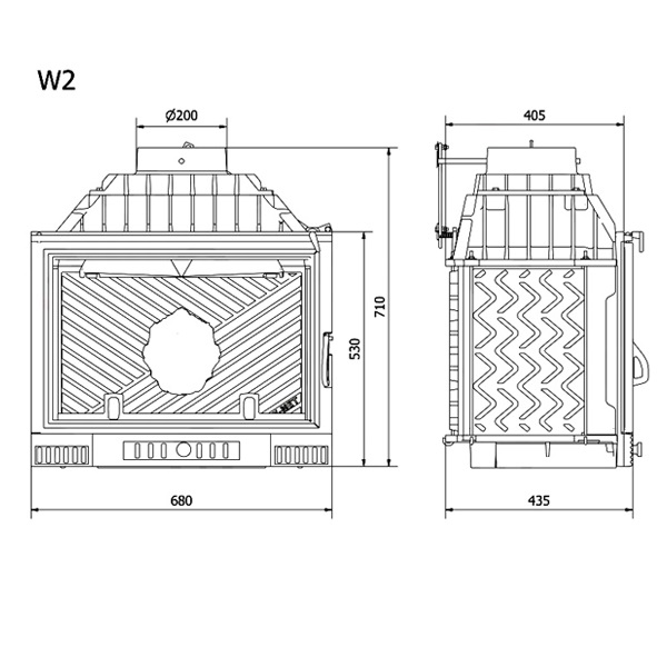 Камінна топка Kaw-met W2-14,4 kW